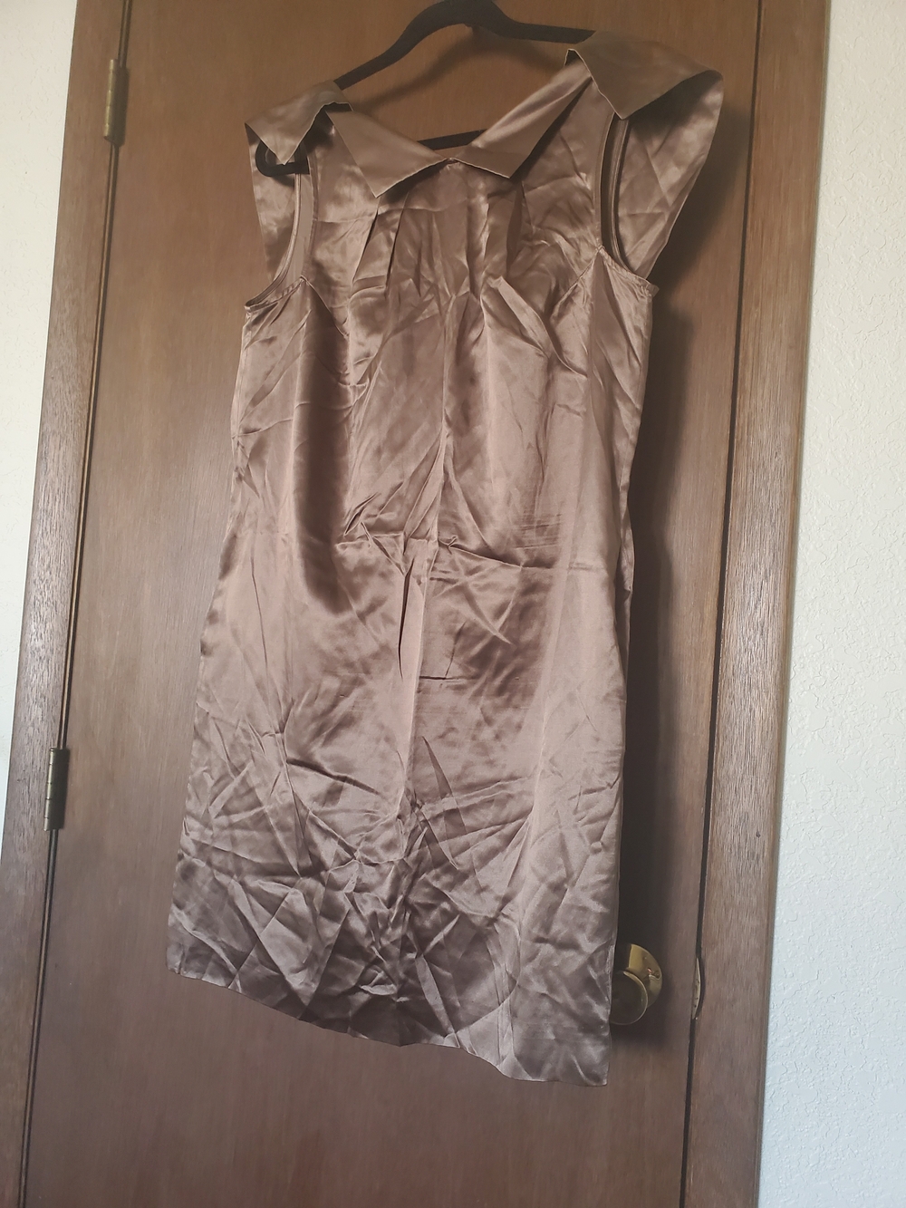 BCBGMaxAzria Silk Blend Bronze Shift Dress - Picture 1 of 7